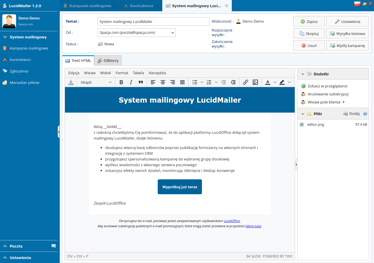 System mailingowy LucidMailer